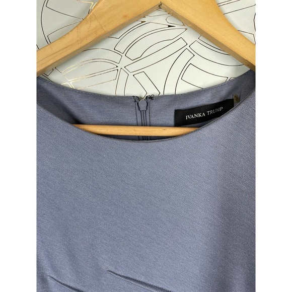 IVANKA TRUMP Light Blue Sleeveless Starburst Side Zipper Career Sheath Dress 4 - Picture 4 of 11